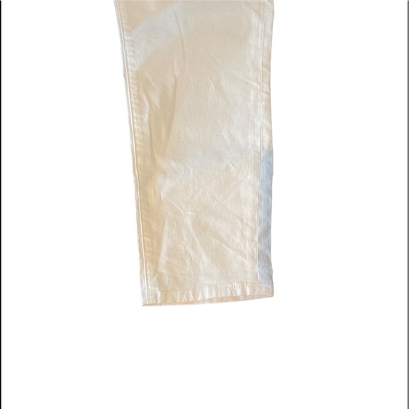 NWT Calvin Klein white crop straight leg cotton blend zipper closure pant size 8 - Picture 3 of 12